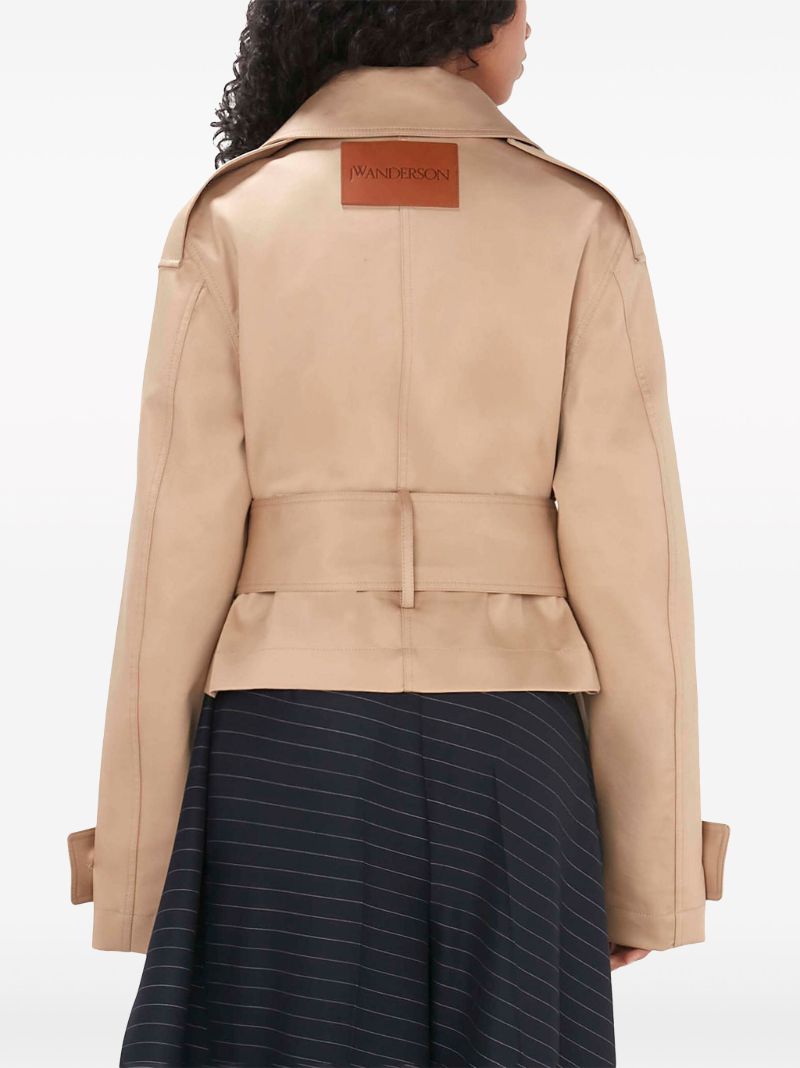 Neutral Cropped Trench Jacket