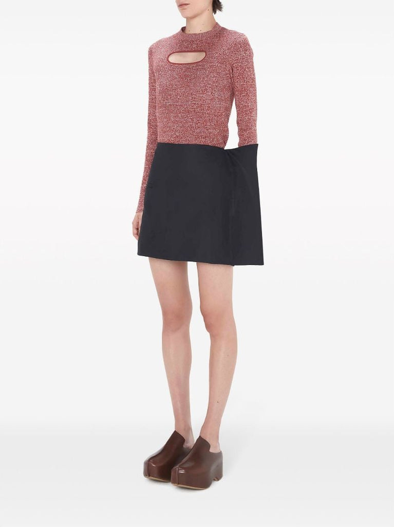 Black Side Panel Mini Skirt