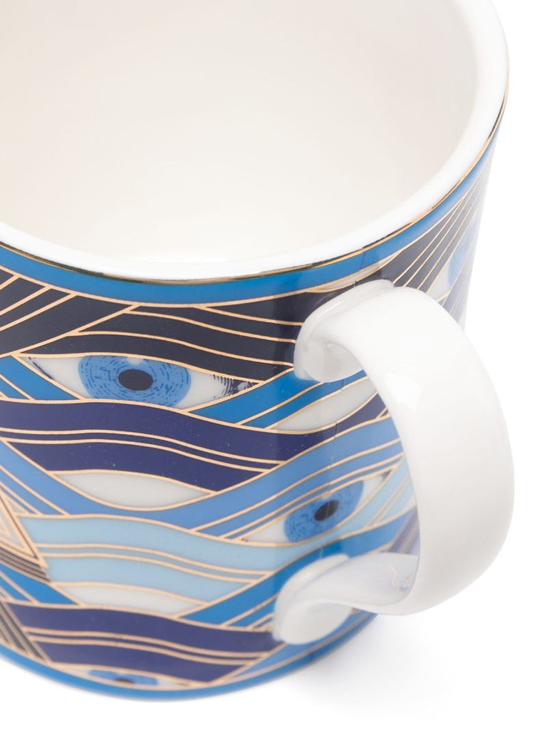 Blue Druggist Porcelain Mug Set