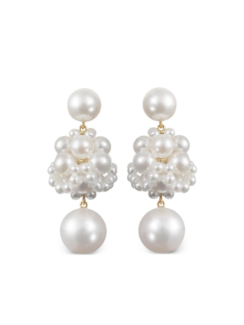 14kt Recycled Yellow Gold Dora Freshwater Pearl Earrings