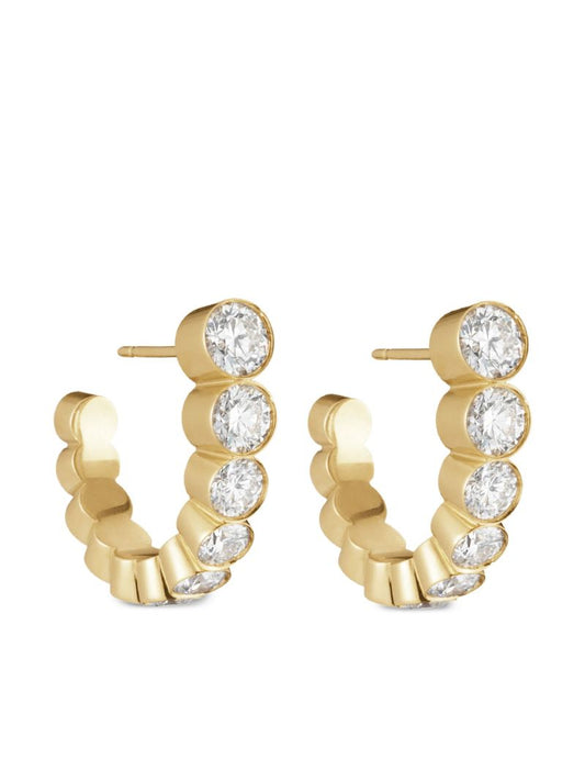 18kt Recycled Yellow Gold Boucle Royale Diamond Earrings