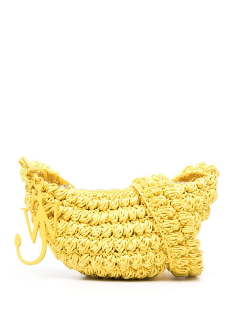 Yellow Popcorn Crochet-knit Cross Body Bag