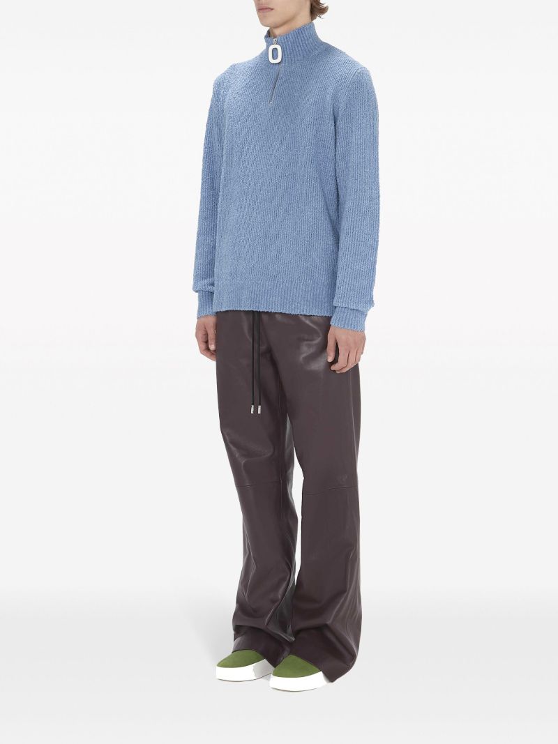 Blue BouclÃ_x0083_Â© Knit Cotton Jumper
