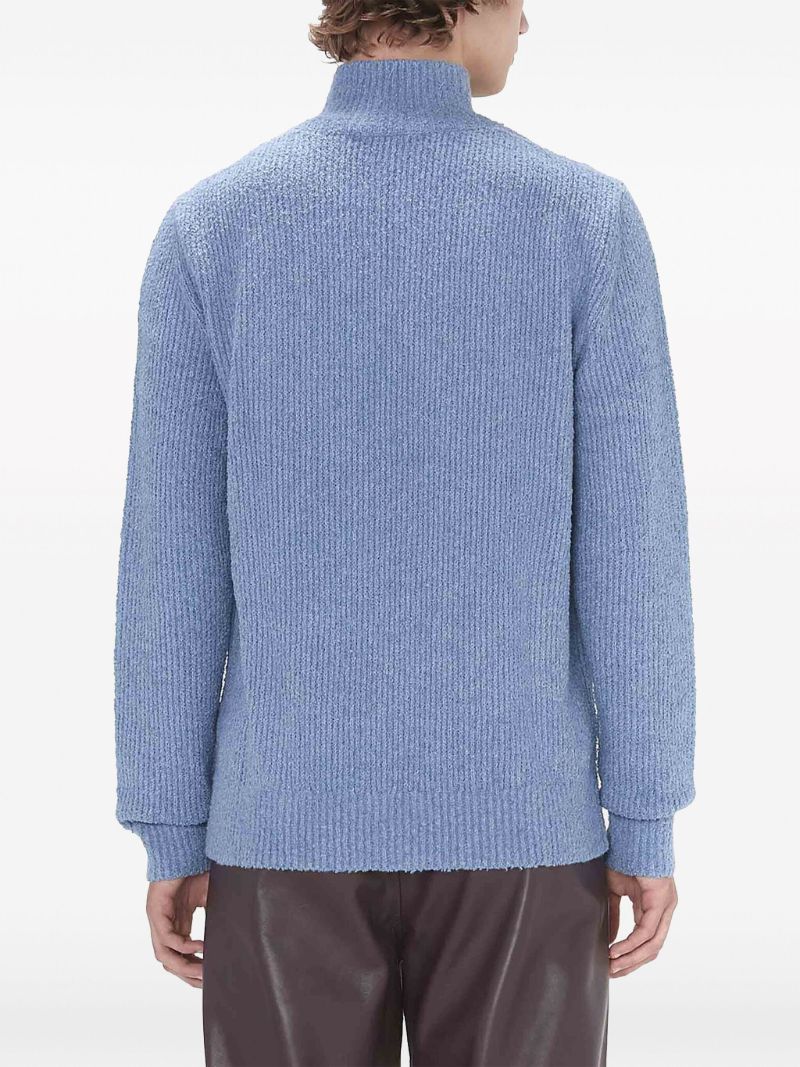 Blue BouclÃ_x0083_Â© Knit Cotton Jumper