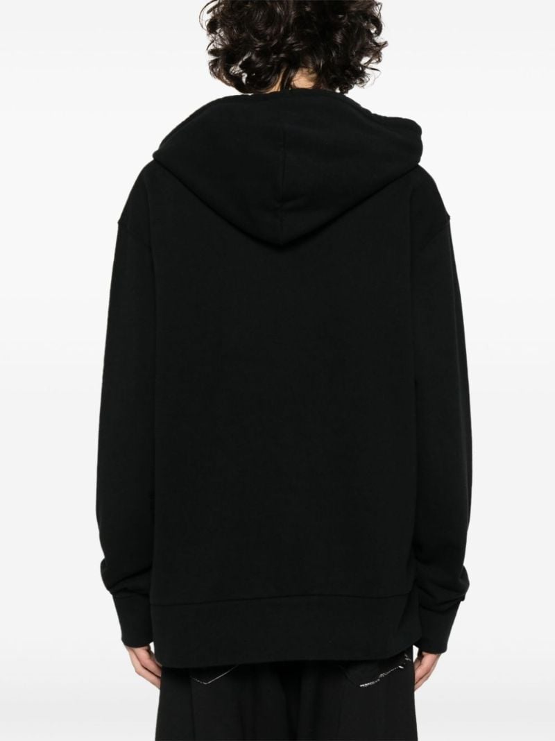 Black Logo-embroidered Cotton Hoodie