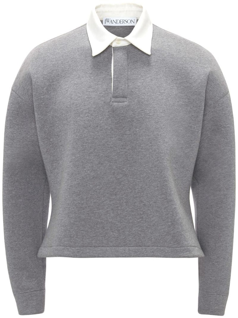 Grey Logo-embroidered Polo Shirt
