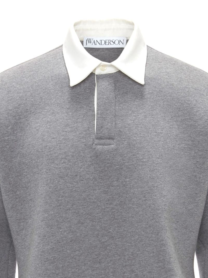 Grey Logo-embroidered Polo Shirt