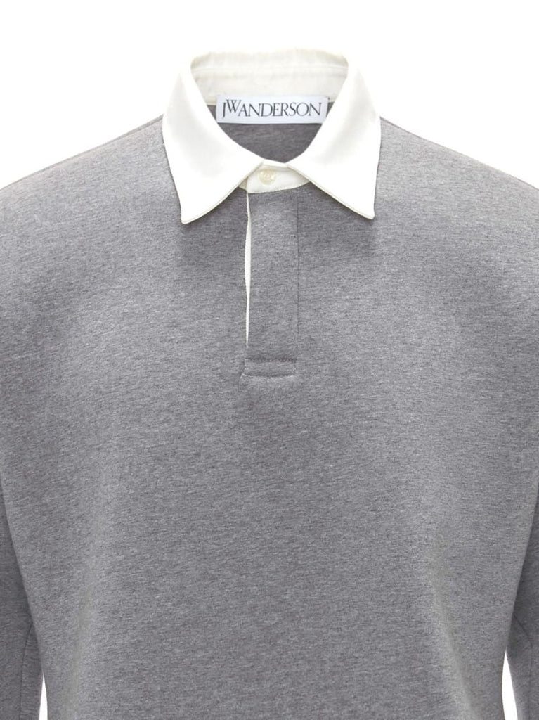 Grey Logo-embroidered Polo Shirt