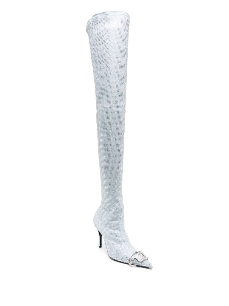 Blue D-venus 90 Embellished Thigh-high Boots