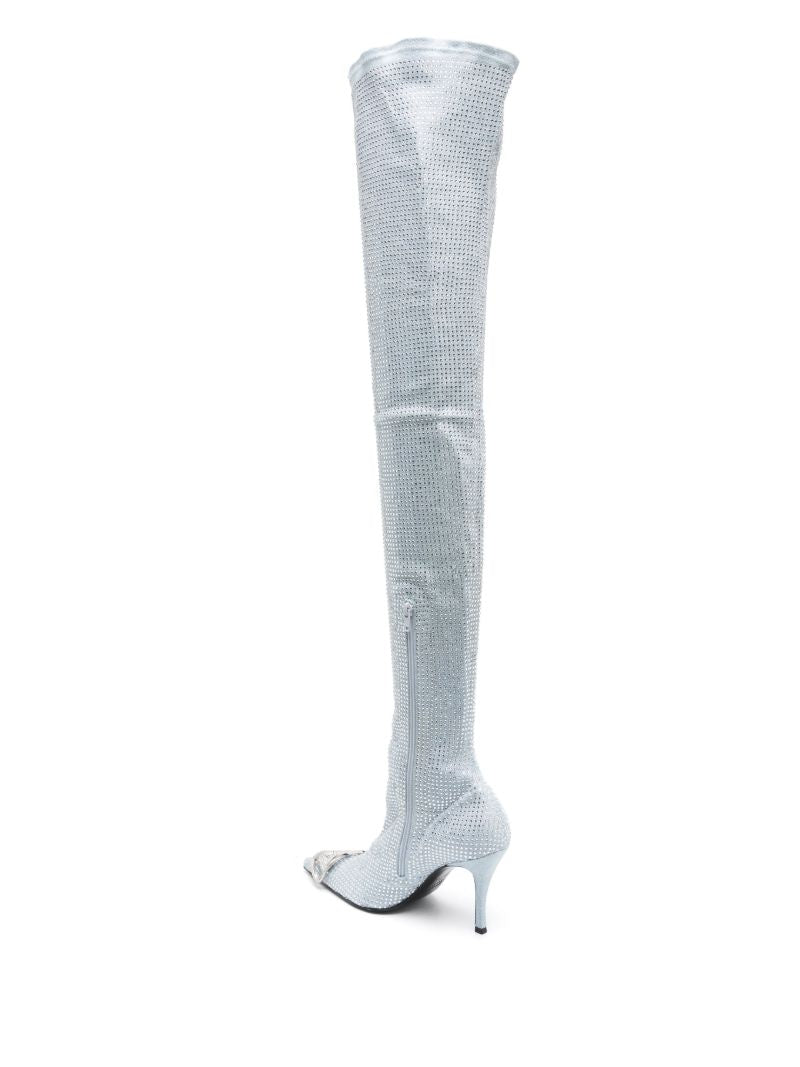 Blue D-venus 90 Embellished Thigh-high Boots
