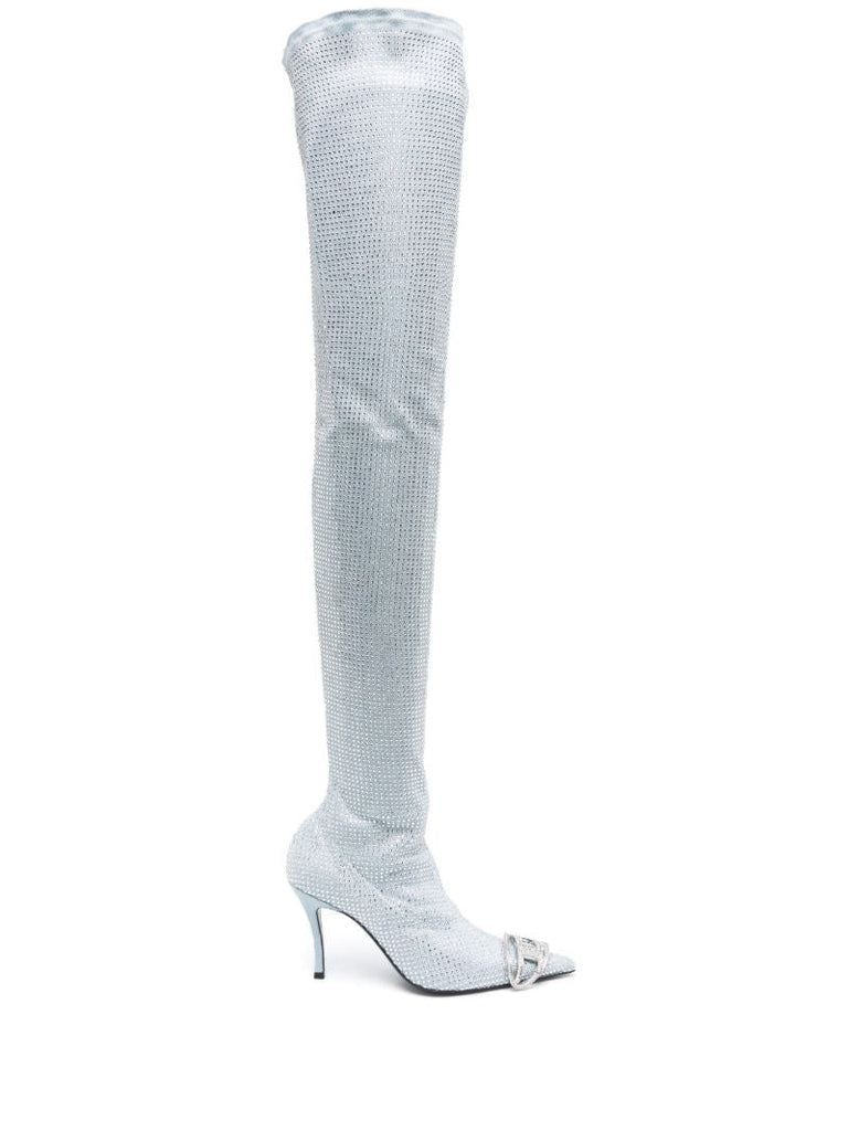 Blue D-venus 90 Embellished Thigh-high Boots