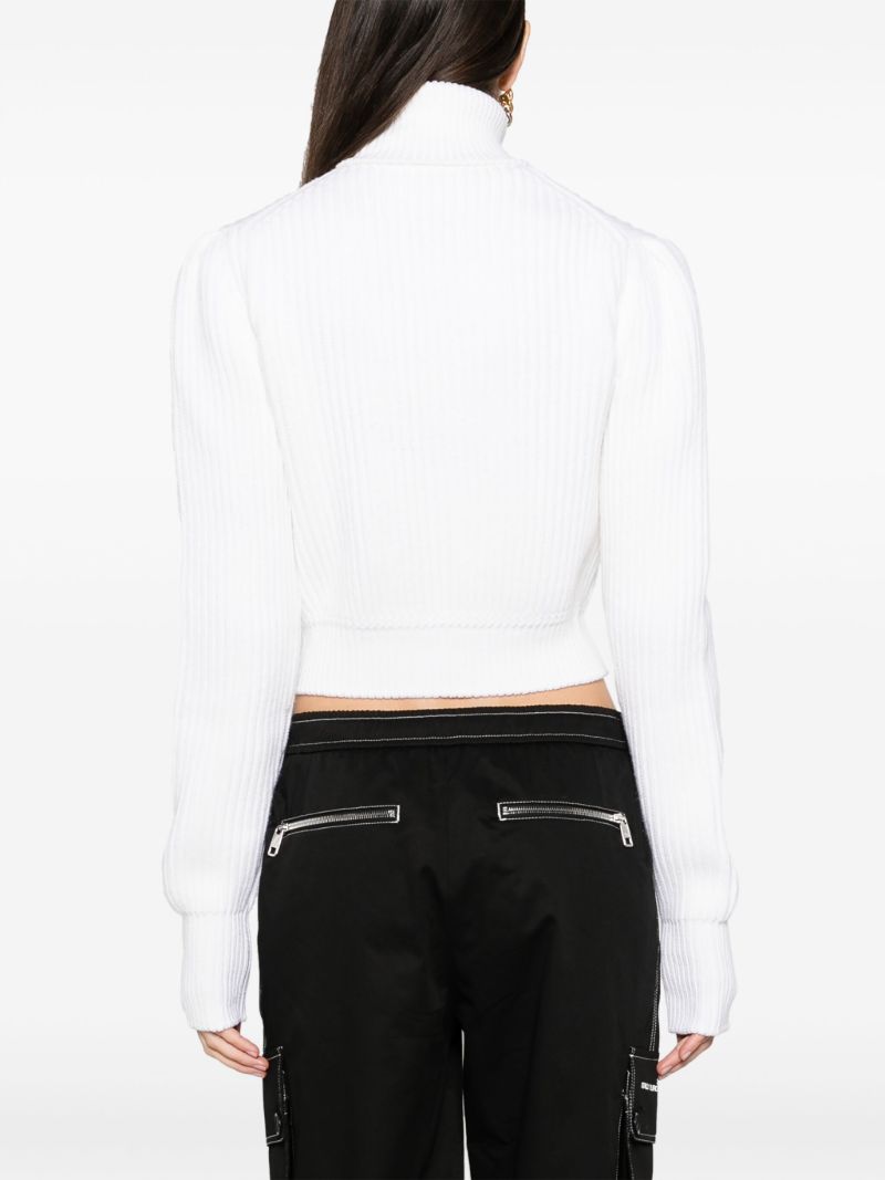 White Logo-plaque Wool Sweater