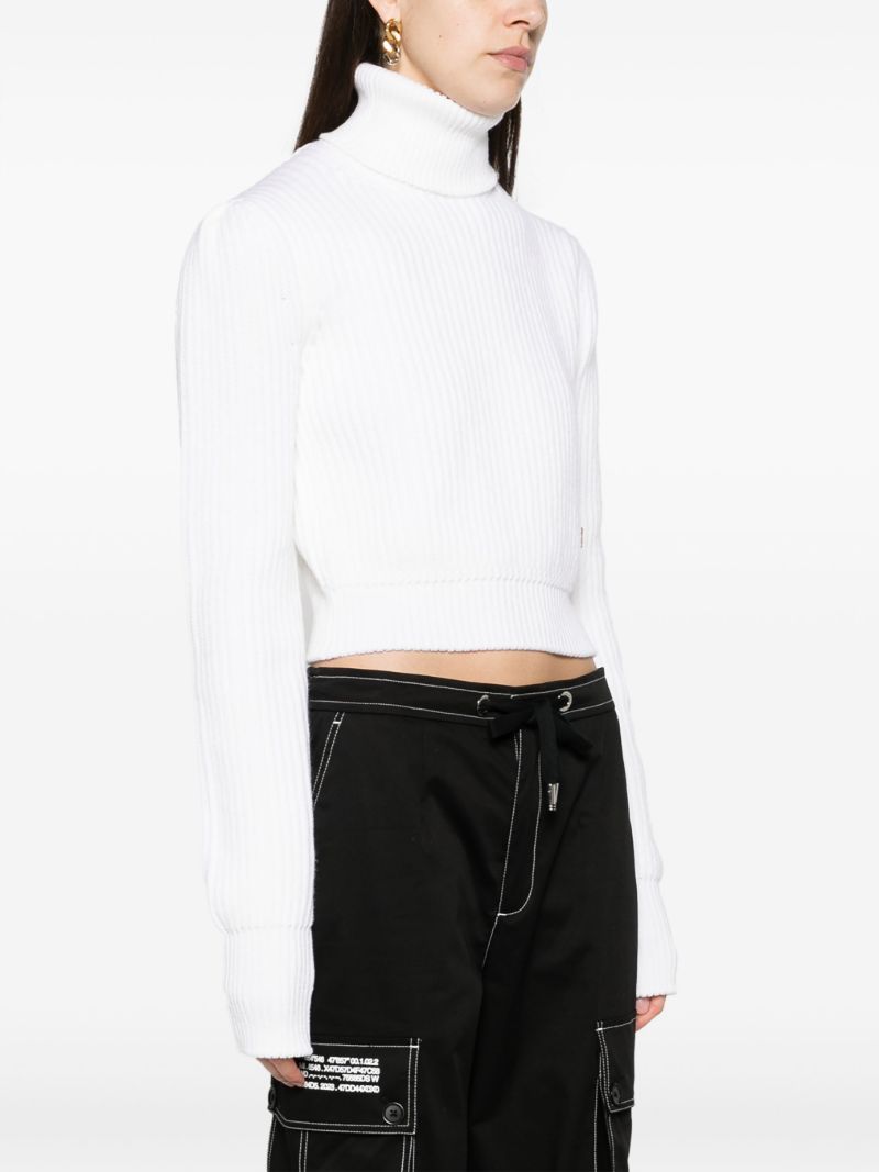 White Logo-plaque Wool Sweater