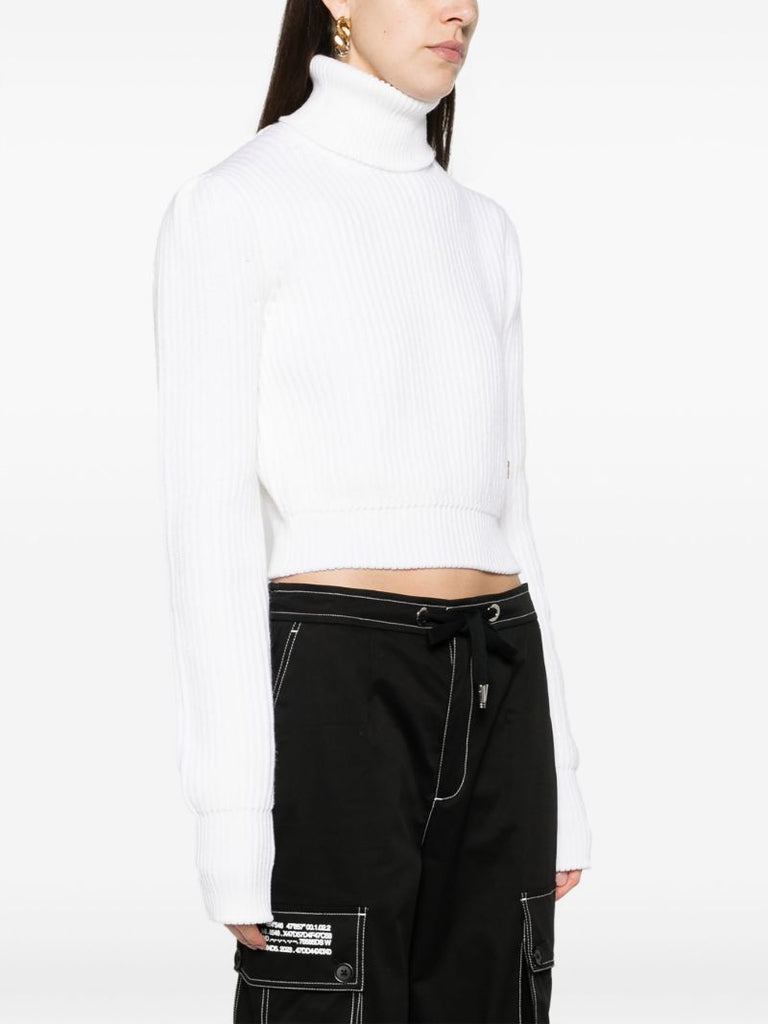White Logo-plaque Wool Sweater