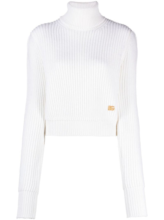 White Logo-plaque Wool Sweater