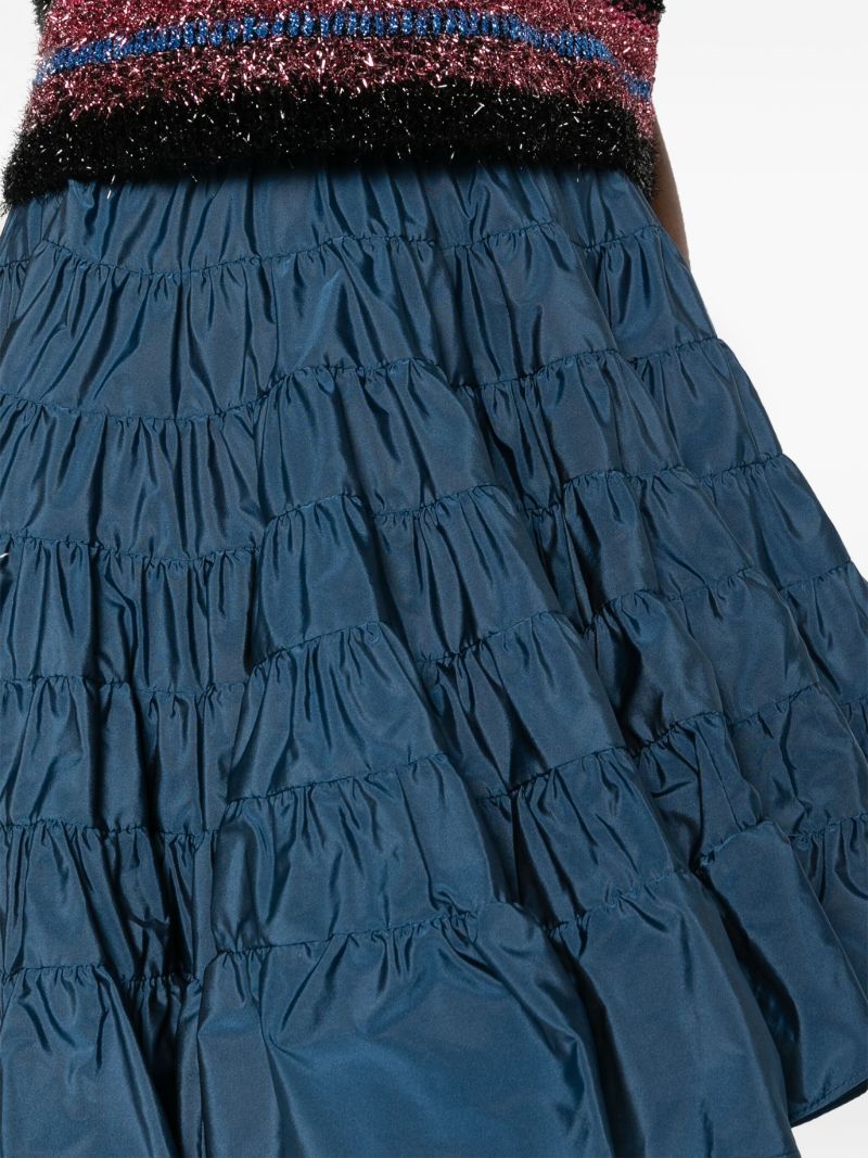 Blue Mattia Shirred Mini Skirt