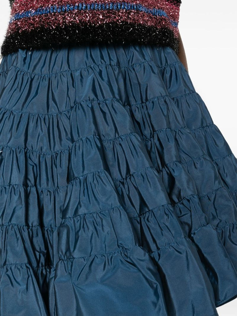 Blue Mattia Shirred Mini Skirt