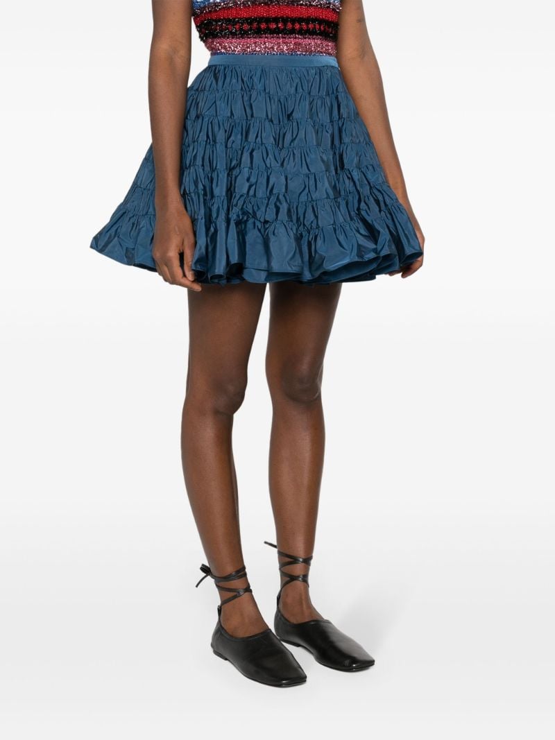 Blue Mattia Shirred Mini Skirt