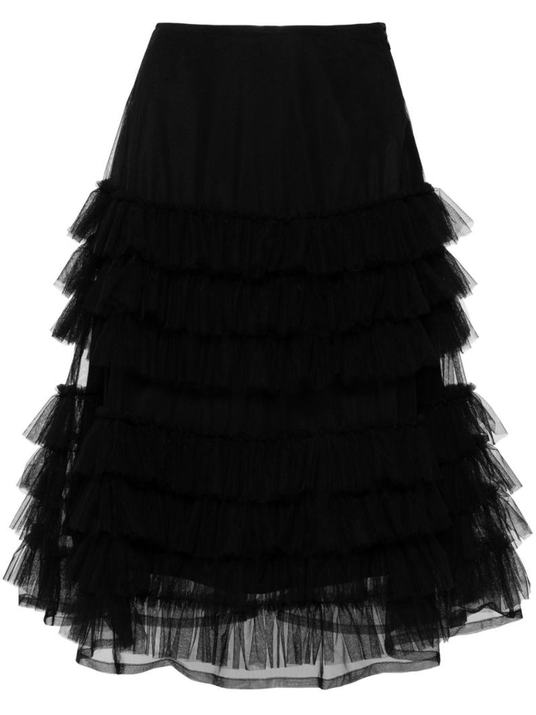 Black Iris Tiered Tulle Skirt