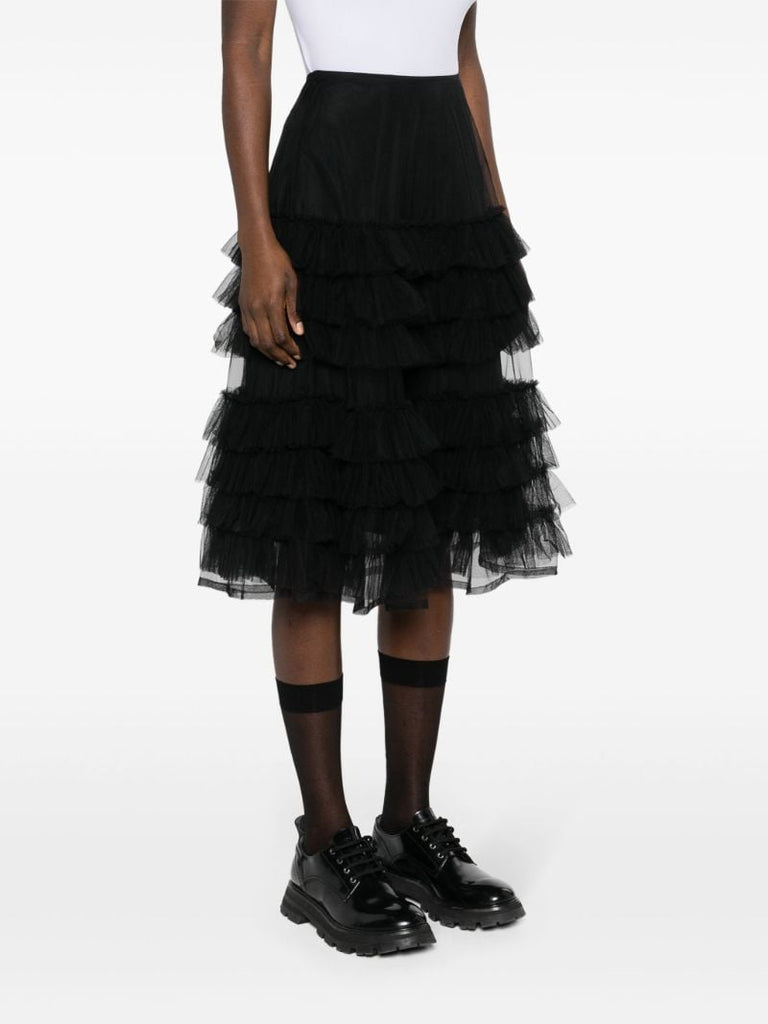 Black Iris Tiered Tulle Skirt