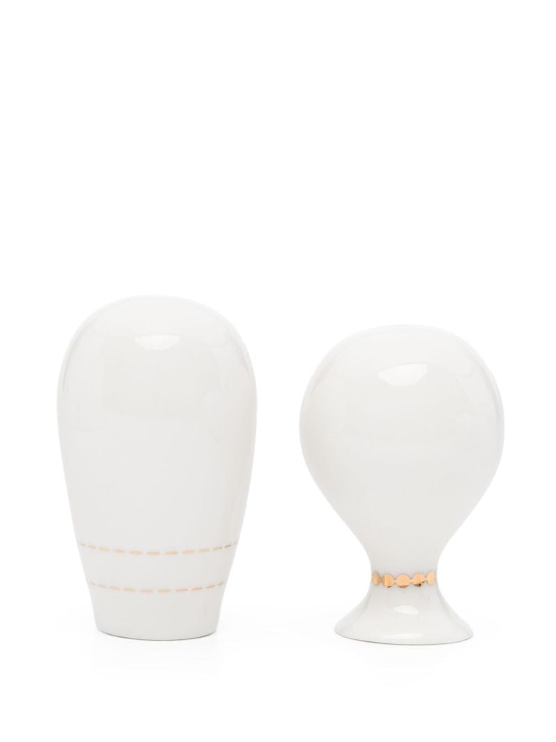 White Porcelain Mrs Muse and Mr Muse Shakers