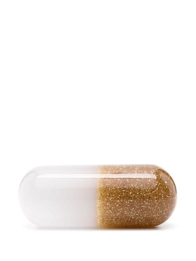 Gold-tone Large Acrylic Pill