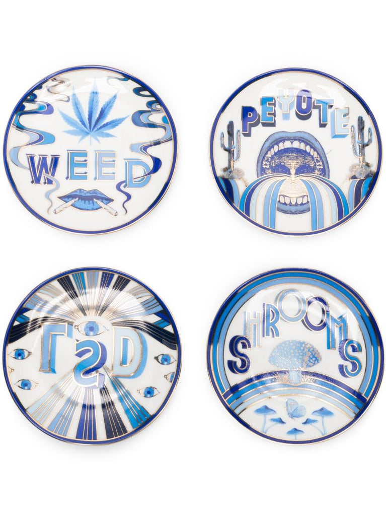 Blue Druggist Porcelain Coaster Set