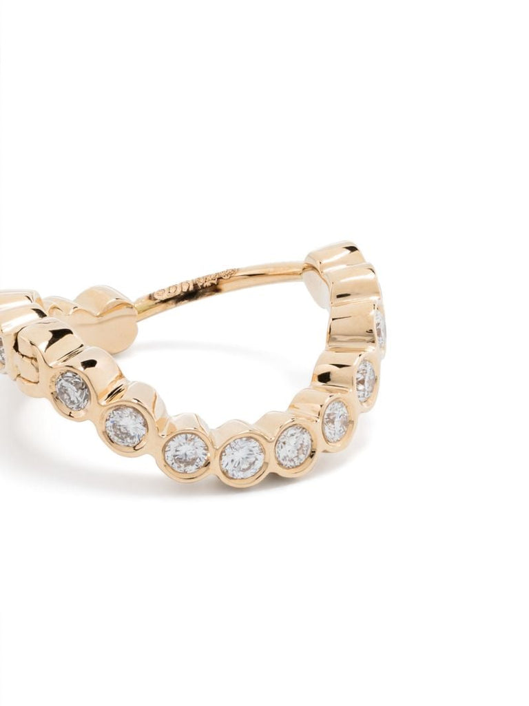 18k Yellow Gold Petite Courant Diamond Hoop Earrings