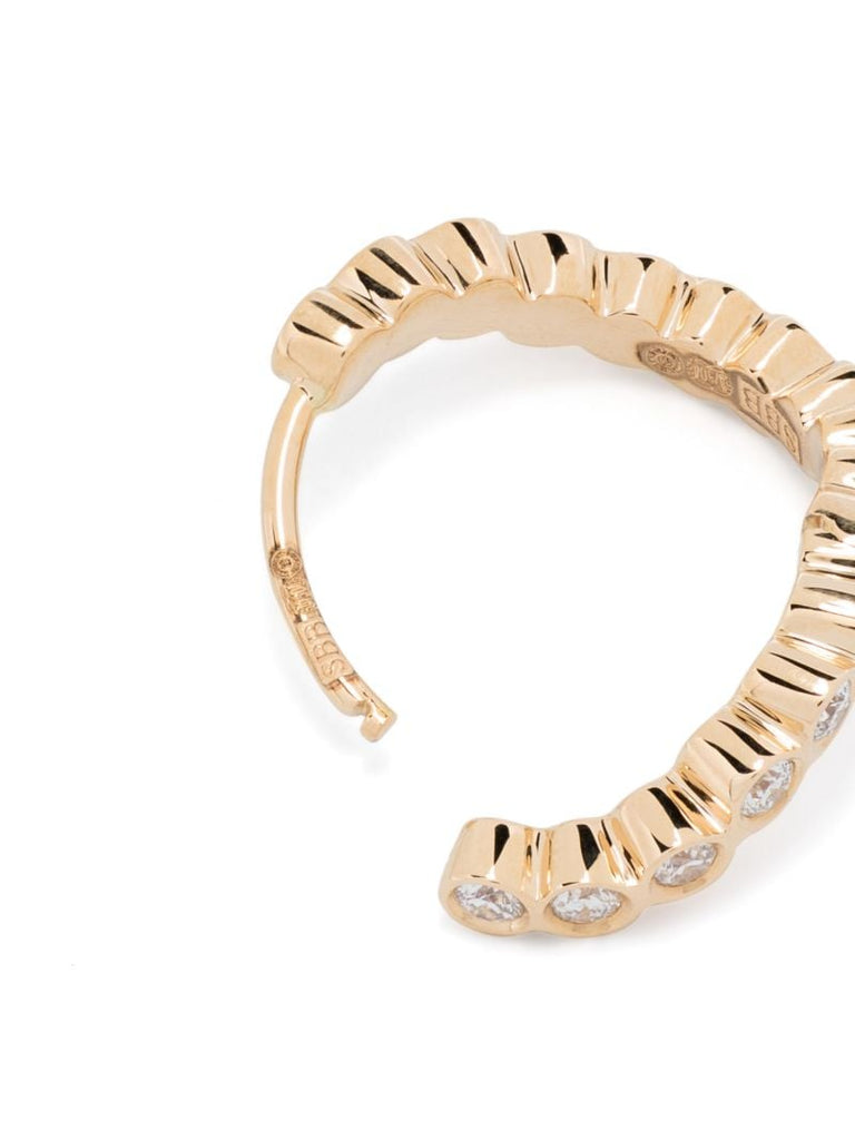 18k Yellow Gold Petite Courant Diamond Hoop Earrings