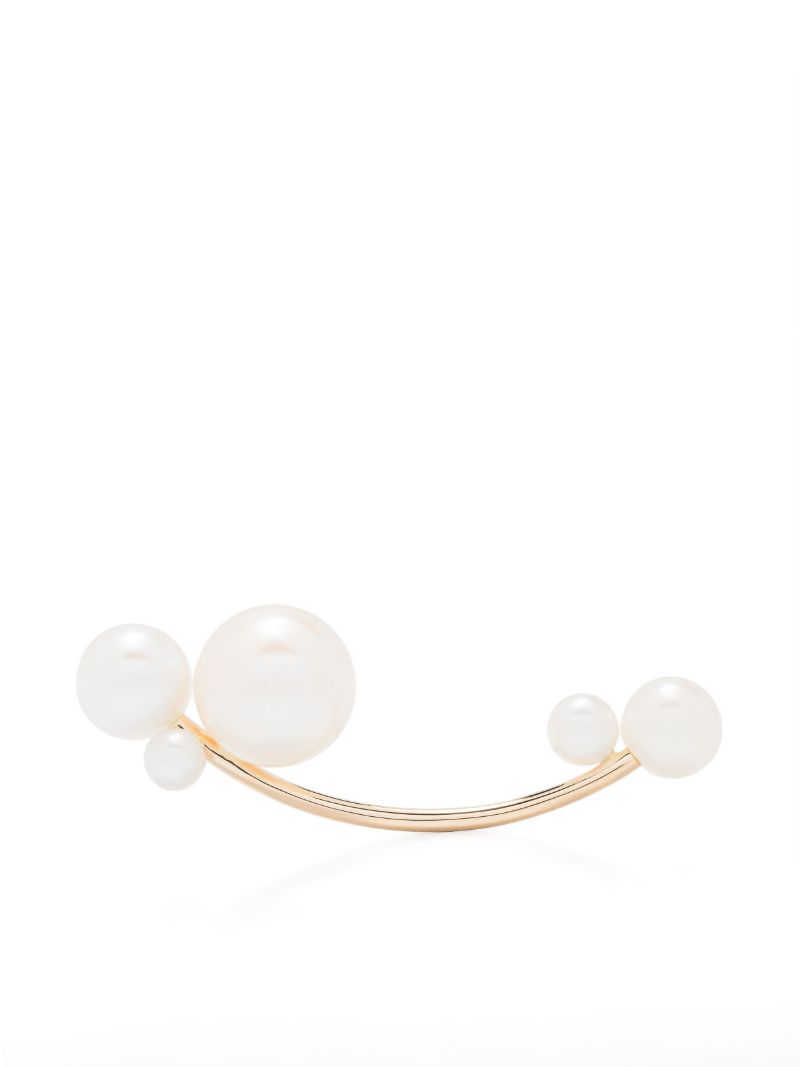 14k Yellow Gold Stellari Pearl Earring