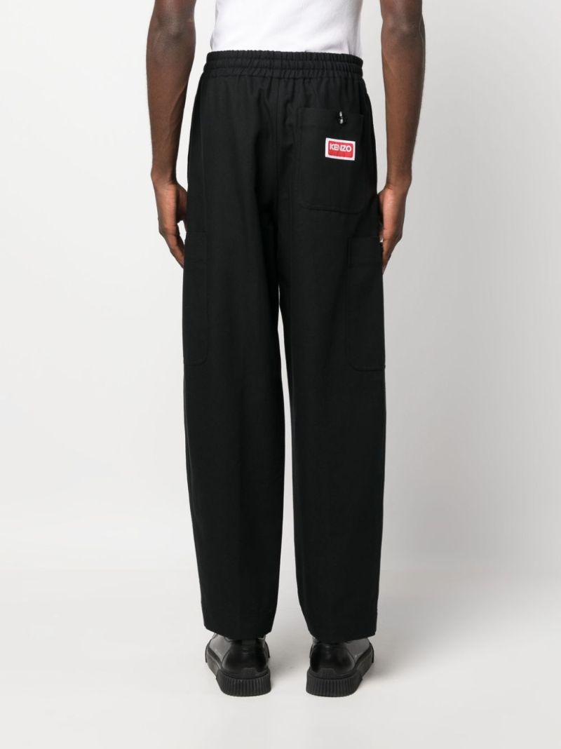 Black Wide-leg Cotton Trousers
