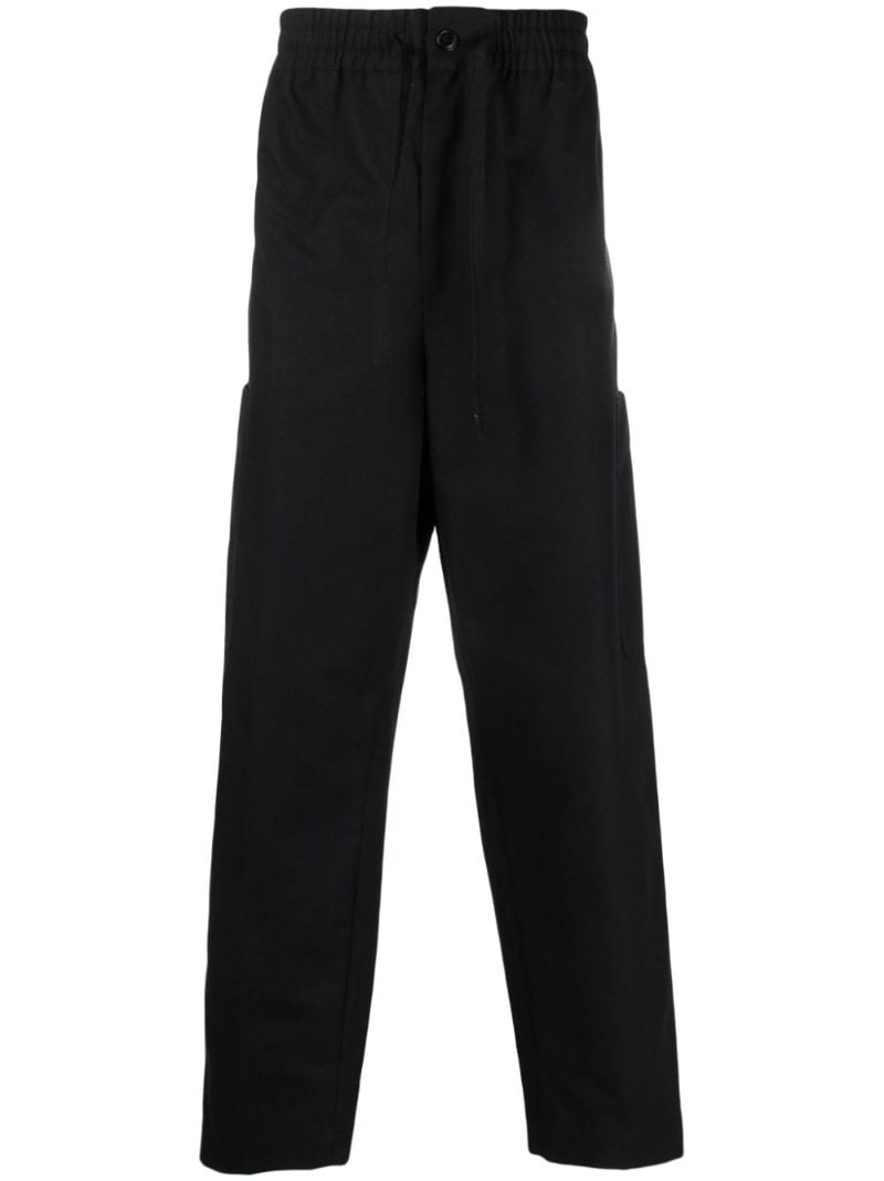 Black Wide-leg Cotton Trousers