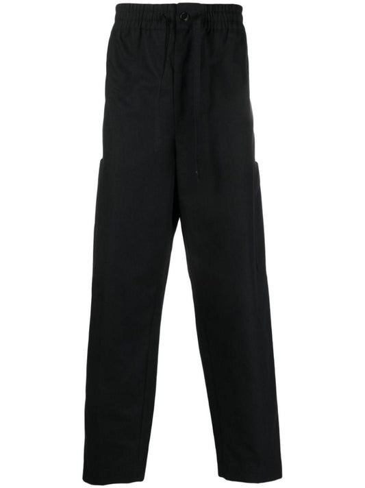 Black Wide-leg Cotton Trousers