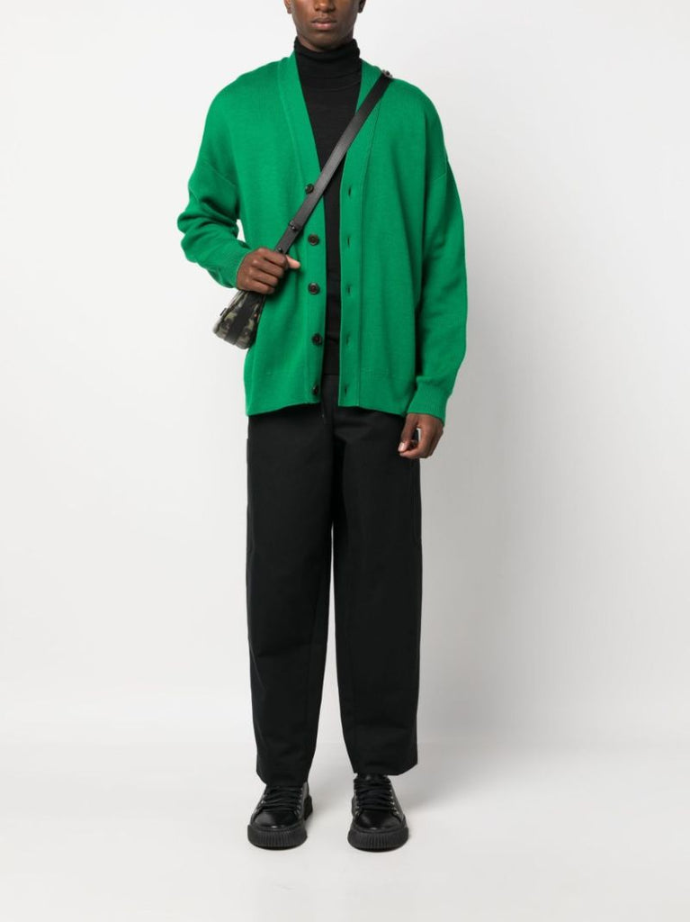 Black Wide-leg Cotton Trousers