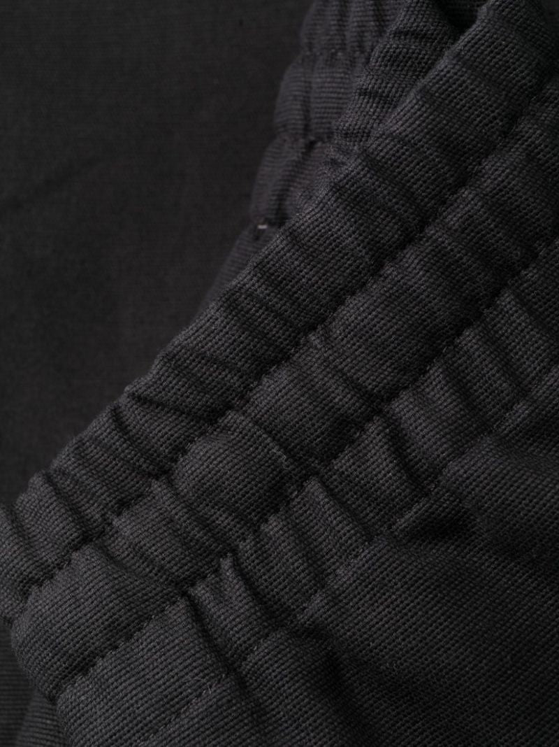 Black Wide-leg Cotton Trousers