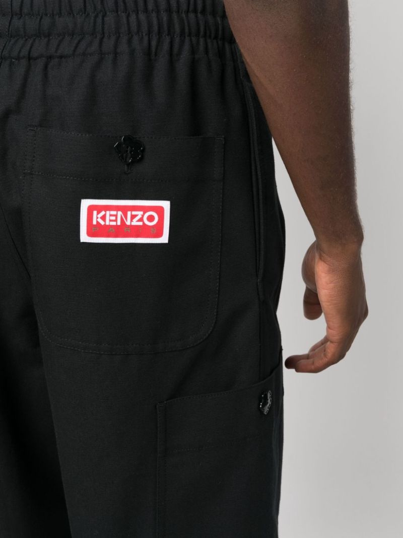 Black Wide-leg Cotton Trousers