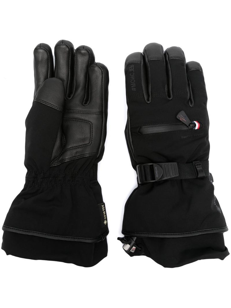 Black Padded Ski Gloves