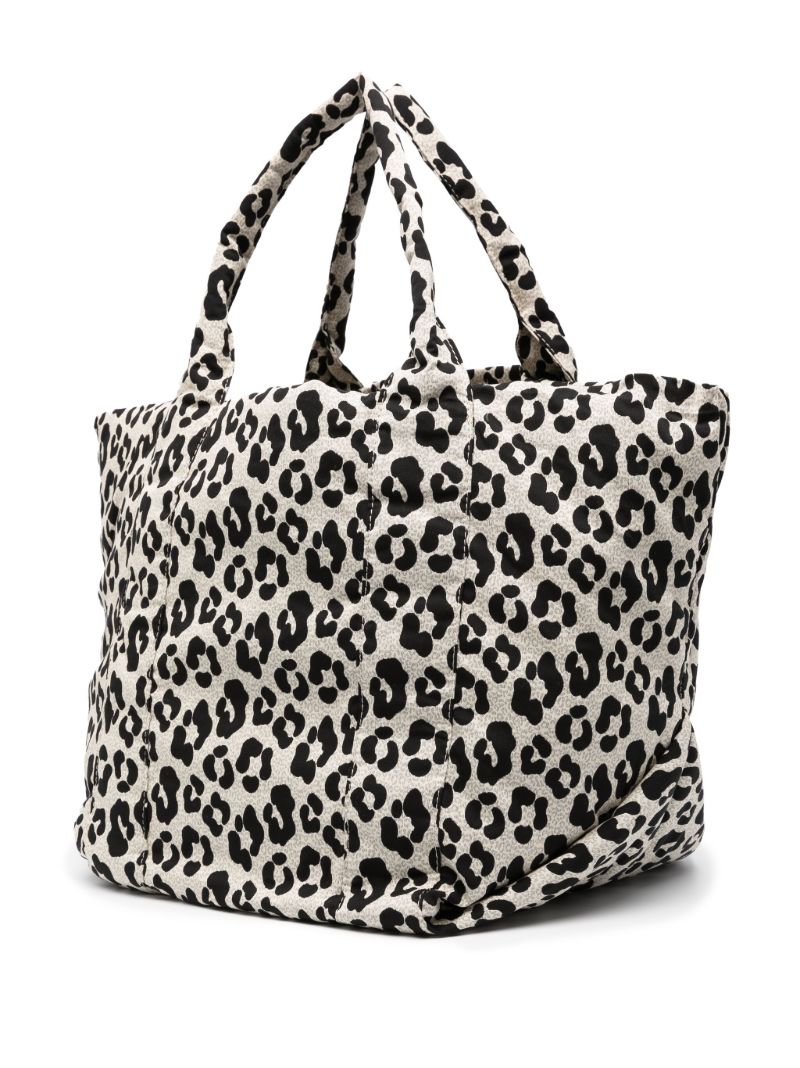 Black and Grey Laetizia Leopard-print Tote Bag