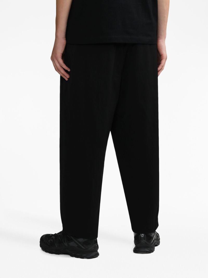 Black Drop-crotch Straight-leg Trousers