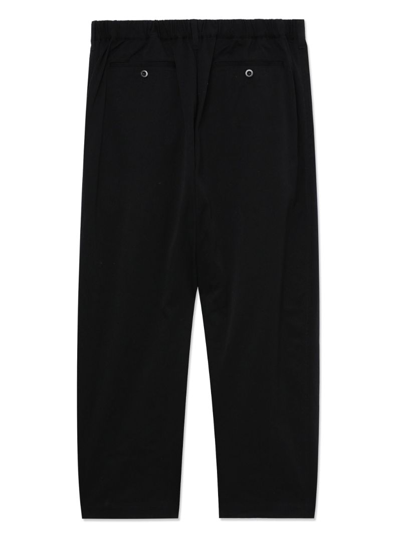 Black Drop-crotch Straight-leg Trousers