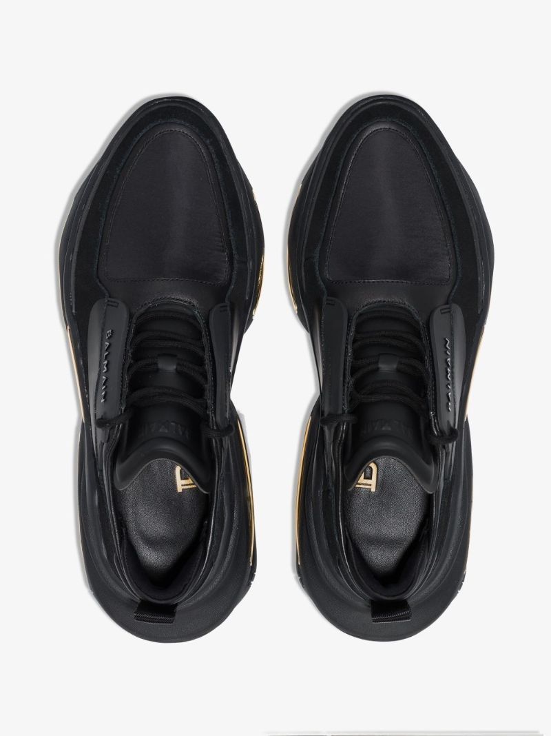 Black B-bold Low Top Leather Sneakers