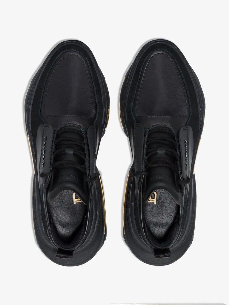 Black B-bold Low Top Leather Sneakers