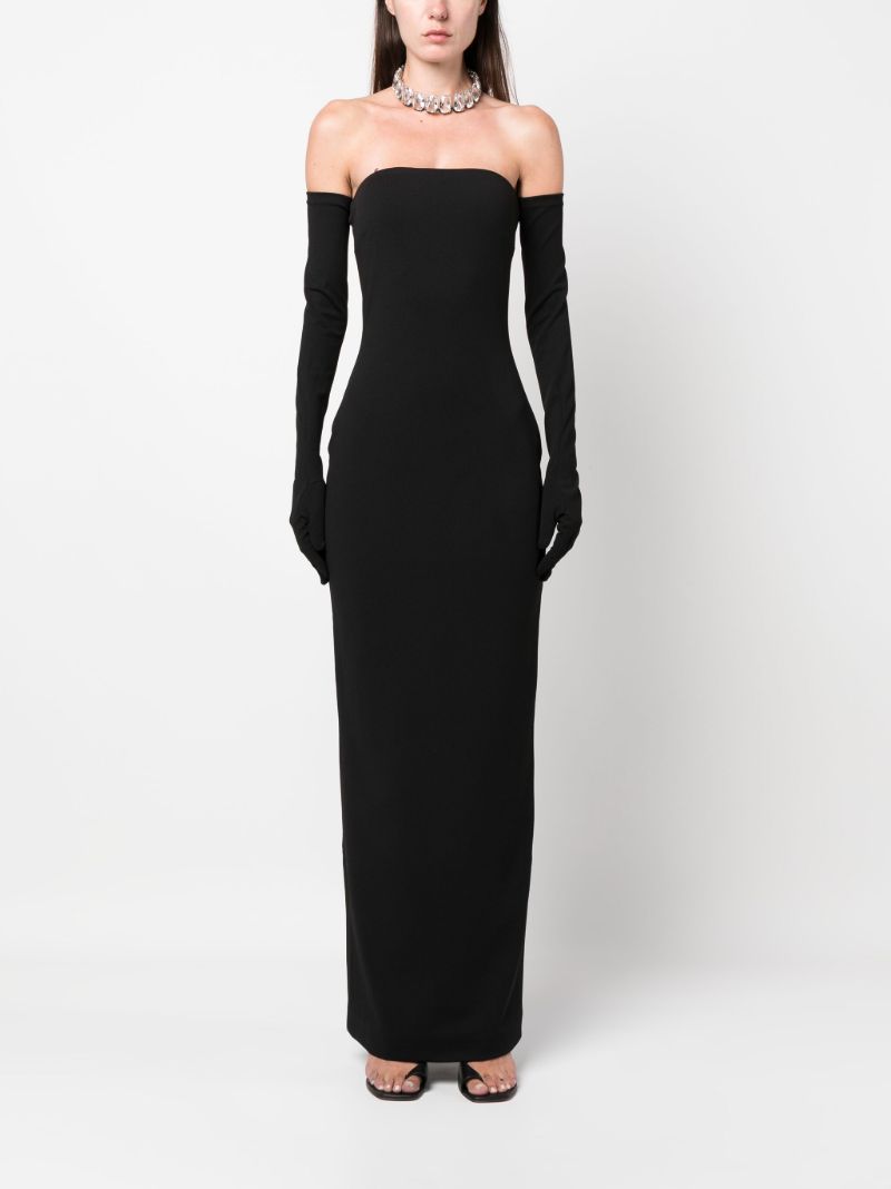 Black Tullia Strapless Gown