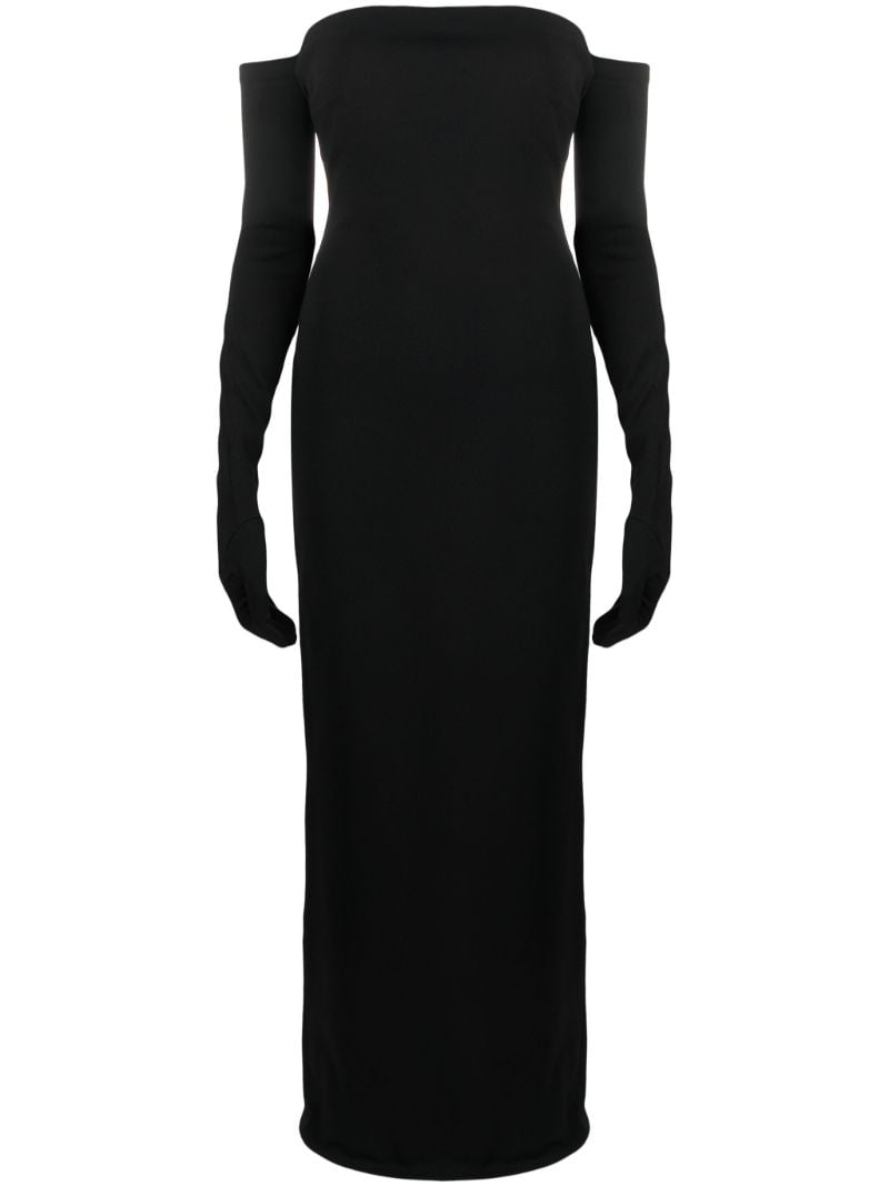 Black Tullia Strapless Gown