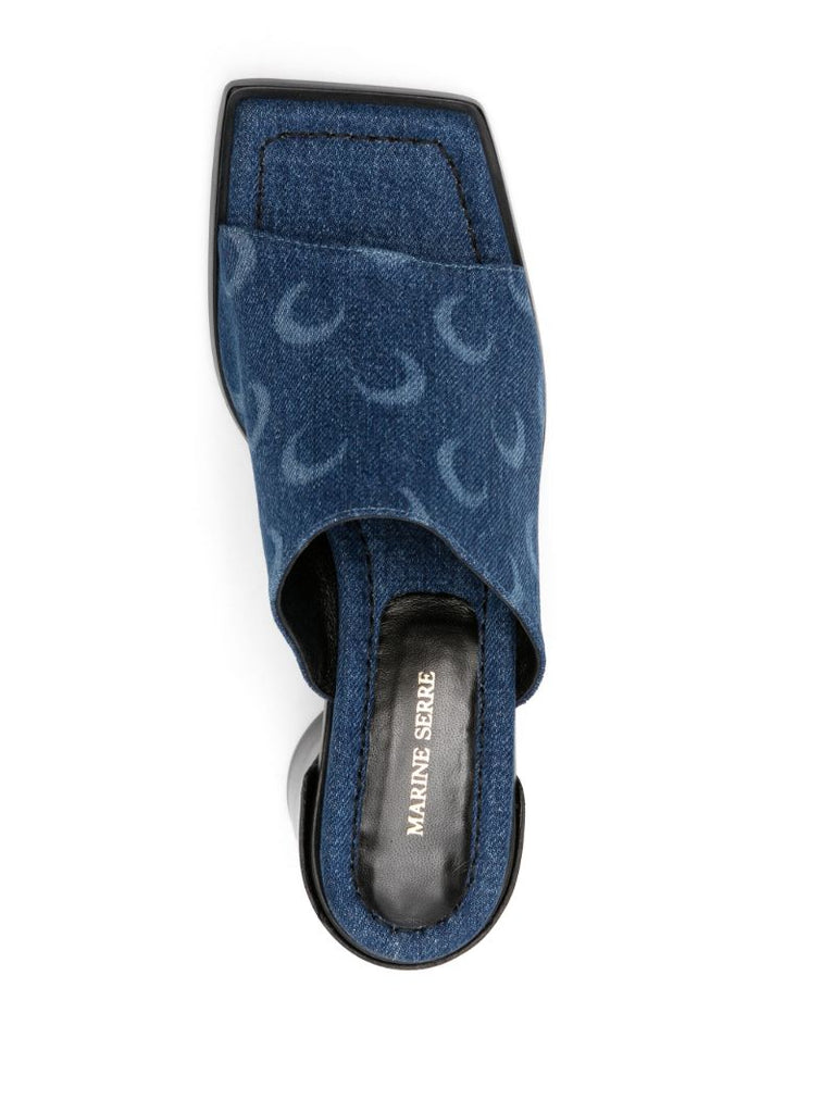Blue Ms Regenerated Denim Mules
