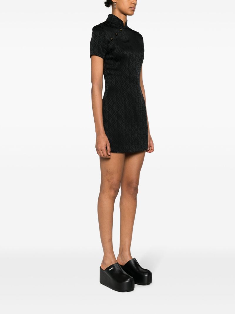 Black Crescent Moon Jacquard Dress