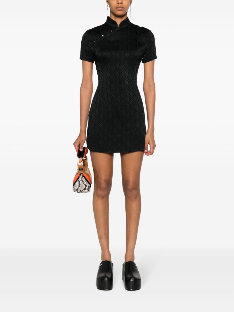 Black Crescent Moon Jacquard Dress