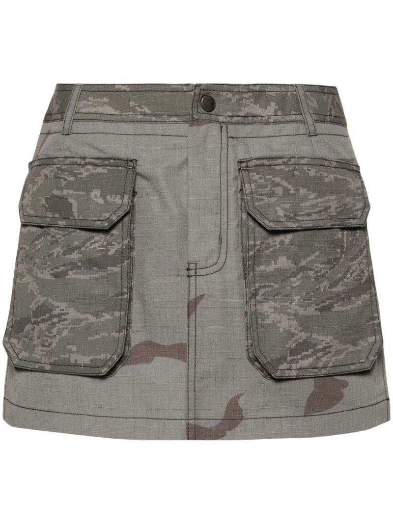 Grey Regenerated Camo Mini Skirt