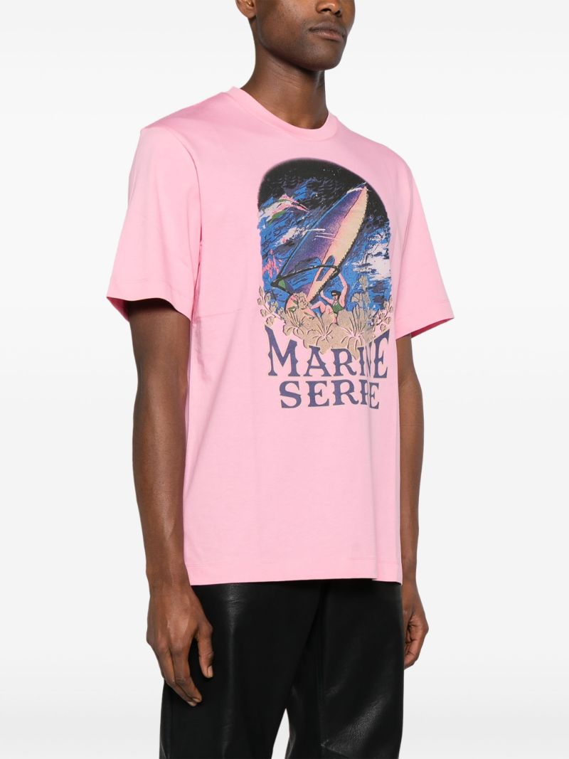 Pink Logo-print Organic Cotton T-shirt