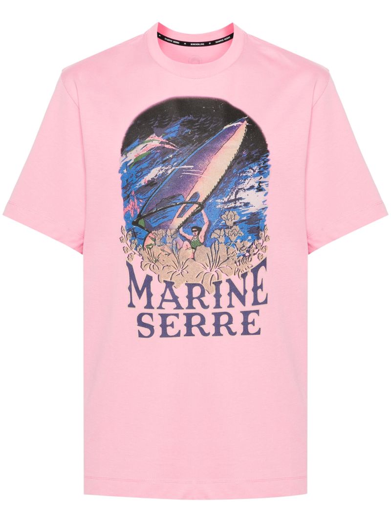 Pink Logo-print Organic Cotton T-shirt